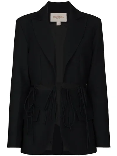 Materiel Cutout Tie Waist Blazer In Black