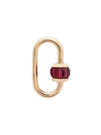 Marla Aaron 14k Yellow Gold Total Baguette Baby Ruby Lock Charm