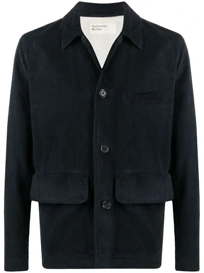 Universal Works Warmus Corduroy Overshirt In Blue