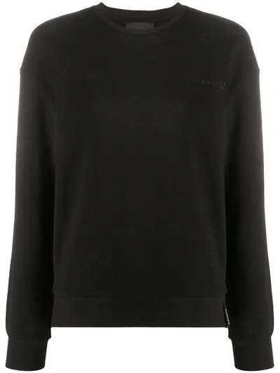 John Richmond Round Neck Cotton Sweatshirt In Black