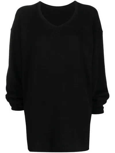 Rick Owens Drkshdw Slouchy Long-sleeved Jumper In Black