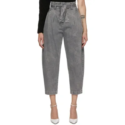 Wandering Grey High-waist Cropped Jeans