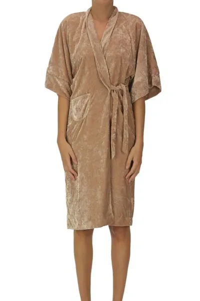 Bellerose Velvet Kimono Dress In Neutral