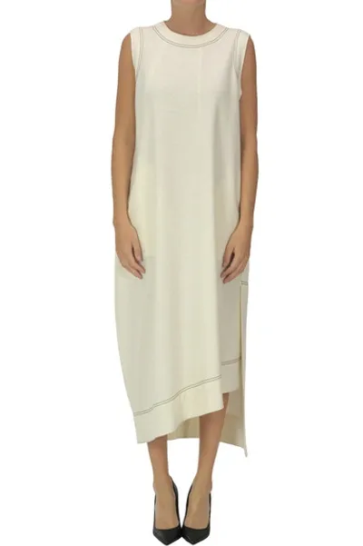 Jil Sander Wool Cloth Dress In Cream