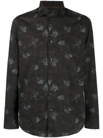 Tintoria Mattei Floral Print Button-up Shirt In Grey