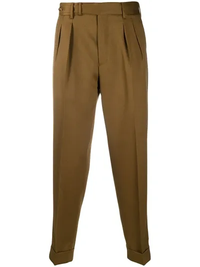 Pt01 Slim-fit Tailored Trousers In Brown