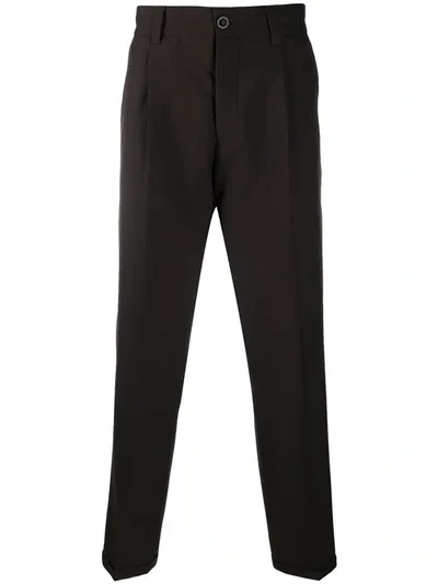 Pt01 Straight-leg Tailored Trousers In Brown