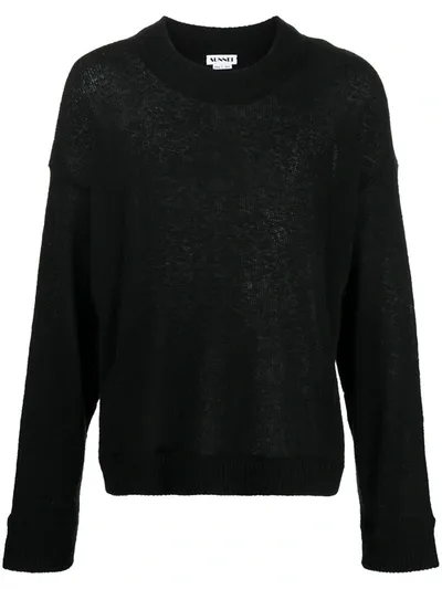 Sunnei Crewneck Slouched Jumper In Black