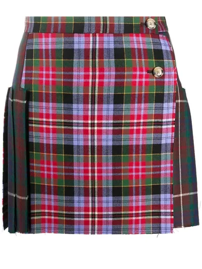 Vivienne Westwood Anglomania Tartan Print Mini Skirt In Blue