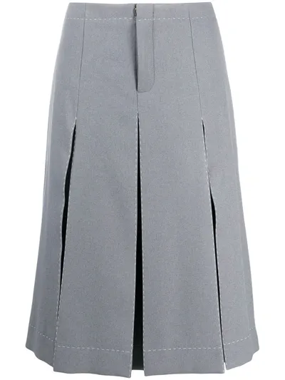 Maison Margiela Pleated Skirt Front Shorts In Grey