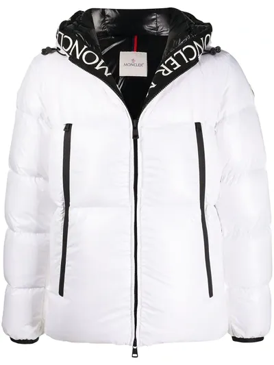 Moncler Padded Zip-up Jacket In White