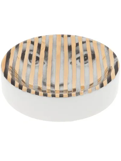 Fornasetti Striped Dish In Yellow