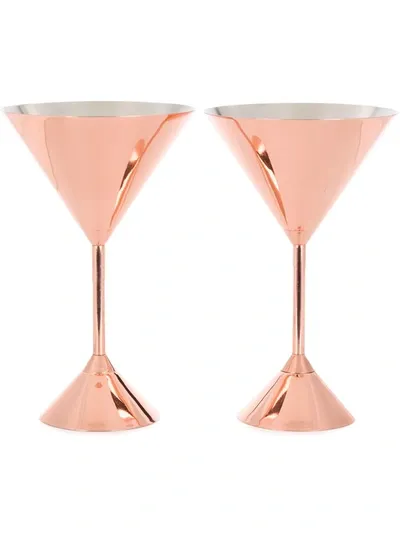 Tom Dixon Plum Martini Glasses (set Of 2) In Gold