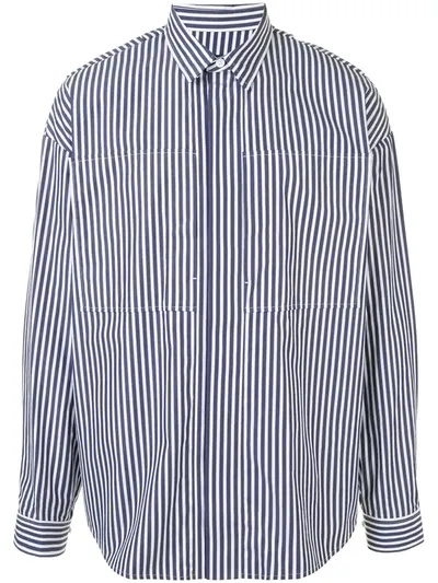 Juunj Striped Long-sleeved Shirt In Blue