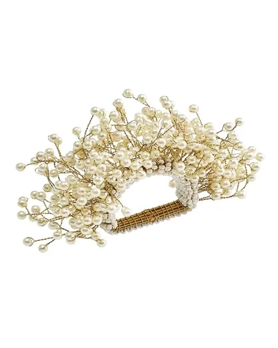 Kim Seybert Spray Napkin Ring In Pearl