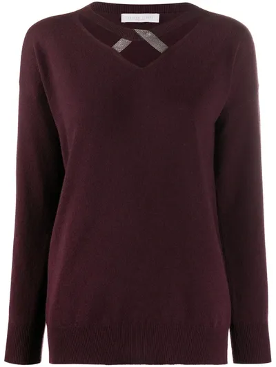 Fabiana Filippi Cut-out Knitted Jumper In Red