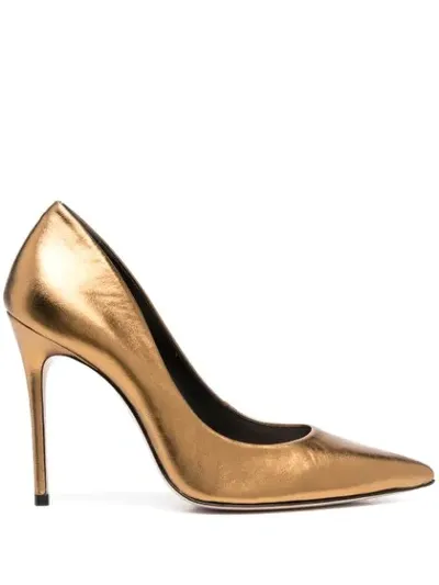 Schutz Lou Metallic Pumps In Gold