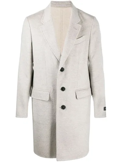 Ermenegildo Zegna Single-breasted Midi Coat In Grey