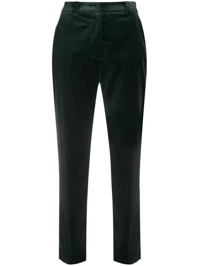 Aspesi Velvet Straight Leg Trousers In Green