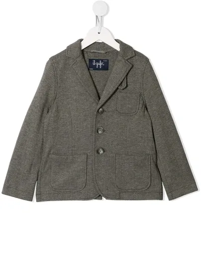 Il Gufo Kids' Fitted Single-breasted Blazer In Grey