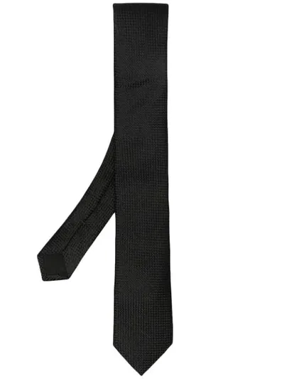 Hugo Boss Textured Silk Slim Tie In Black