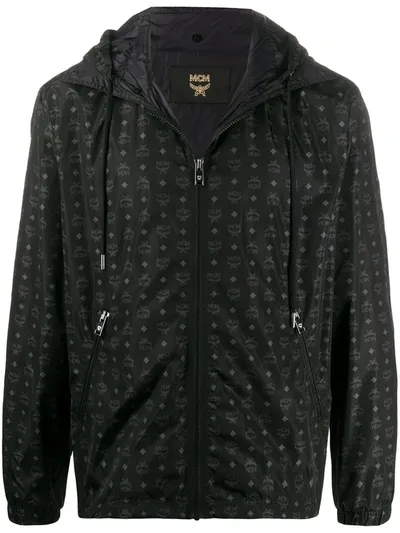 Mcm All-over Logo Print Jacket In Black