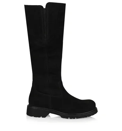 La Canadienne Helene Shearling Lined Suede Boot In Black