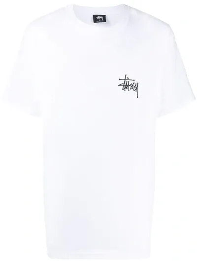 Stussy Graphic Print T-shirt In White