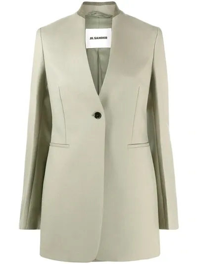 Jil Sander Tailored Wool Jacket In Green