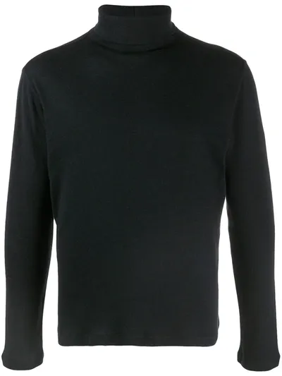 Majestic Roll Neck Jumper In Black