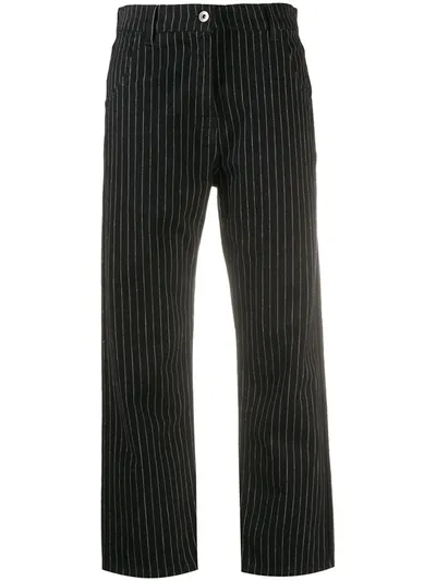 Ymc You Must Create Pinstripe Trousers In Black