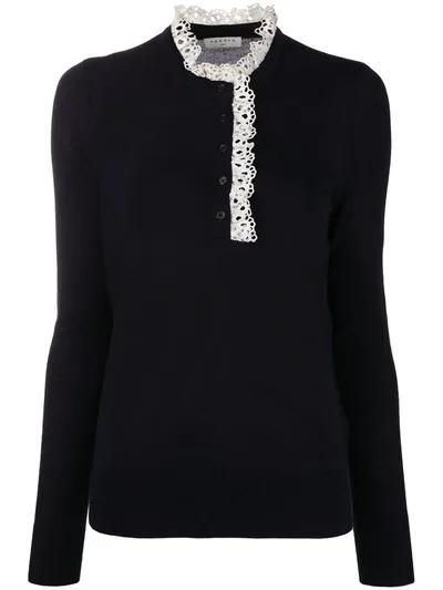 Sandro Colane Knitted Top In Blue