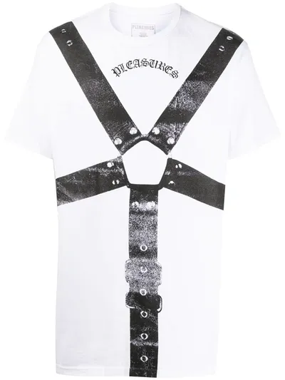 Pleasures Harness Graphic Print T-shirt In White