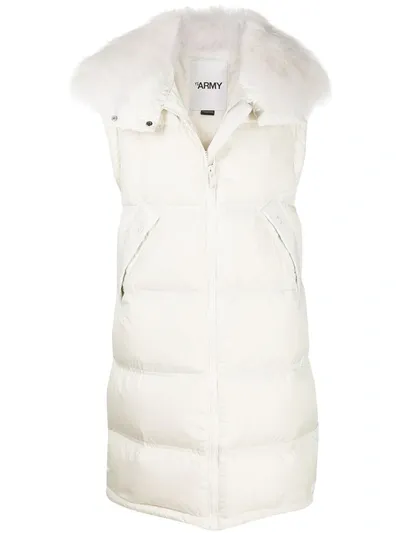 Yves Salomon Sleeveless Padded Coat In White