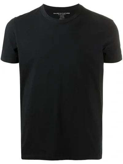 Majestic Crew Neck Cotton T-shirt In Black