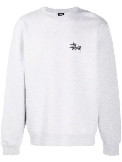 Stussy Logo-print Sweatshirt In Grey