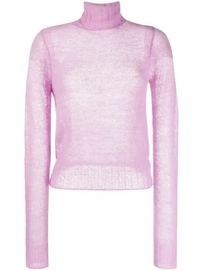 Victoria Beckham Turtleneck Jumper In Purple