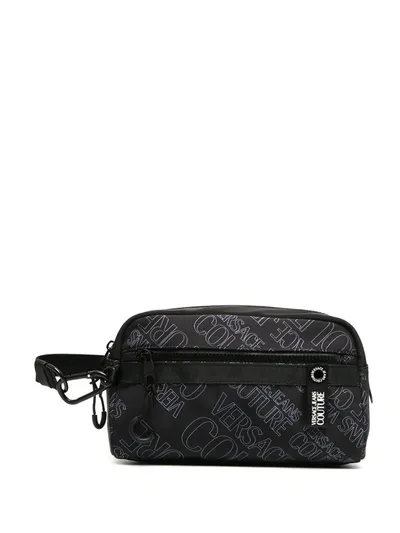 Versace Jeans Couture Logo-print Camera Clutch In Black