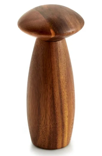 Nambe Contour Acacia Wood Pepper Mill In Brown