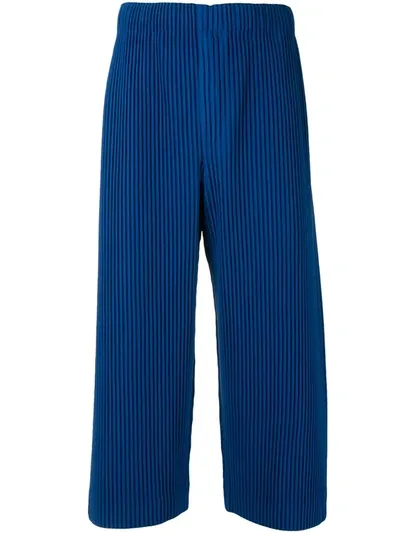 Issey Miyake Colorful Pleat Crop Straight Pant In Blue