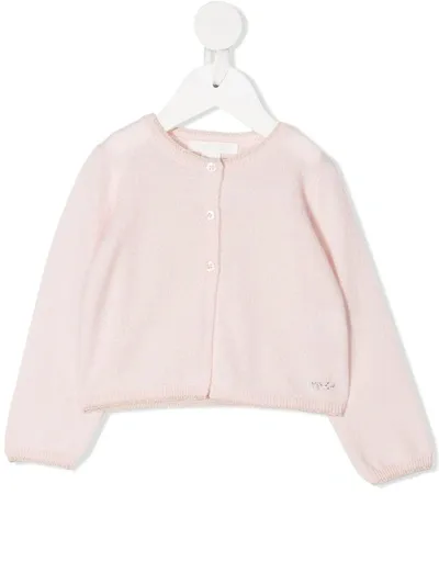 Marie-chantal Babies' Angel Wings Cashmere Cardigan In Pink