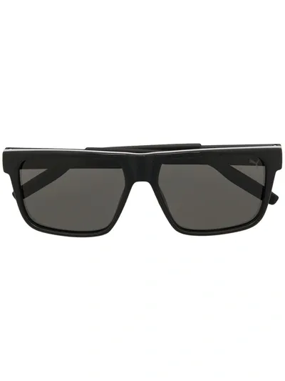 Puma Rectangle-frame Tinted Sunglasses In Black