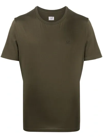 C.p. Company Micro Embroidered Logo T-shirt In Green