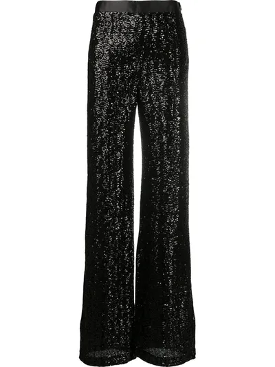 Blumarine Sequin-embellished Trousers In Black