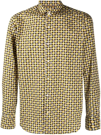 Tintoria Mattei Abstract Print Shirt In Yellow