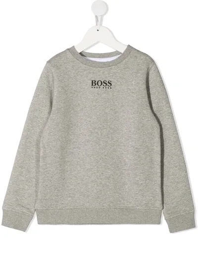 Hugo Boss Kids' Crew Neck Sweatshirt In Grey