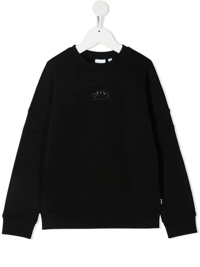 Hugo Boss Kids' Crew Neck Sweatshirt In Black