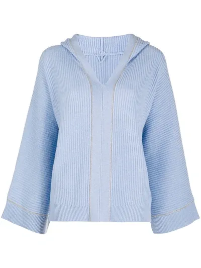 Max & Moi Ribbed Knit Jumper In Blue