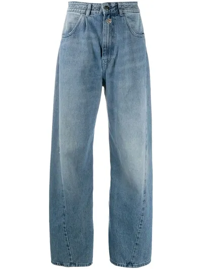 Semicouture Wide-leg Jeans In Blue