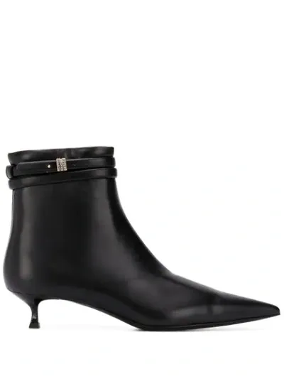 Msgm Low-heel Ankle Boots In Black